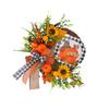 40cm Autumn Decorative Wreath, Harvest Festival Thanksgiving Festival Decor Garland, Front Door Hanging Wreath, Pumpkin Maple Leaf Artificial Flowers