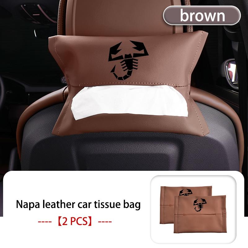 Car Styling Tissue Bag Armrest Box Paper Towel Interior Organizer Accessories For Abarth FR FIAT 124spider 500 Albea Astra Stilo EK1