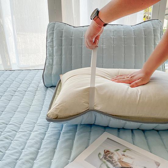 Наволочка-протектор с резинками, дорожная наволочка, противоскользящая стеганая вафельная наволочка