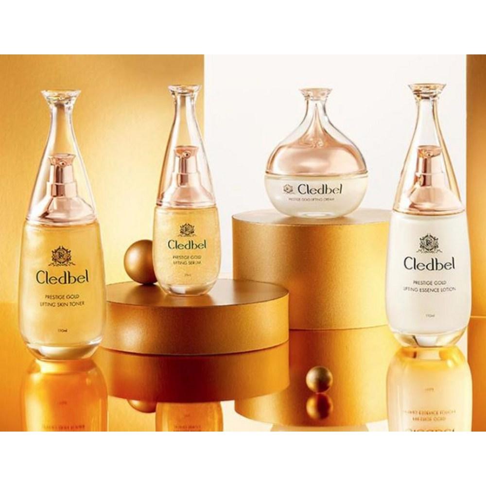 CLEDBEL Базовая косметика Prestige Gold Lifting 4 вида + набор в сумке для покупок, 3 набора