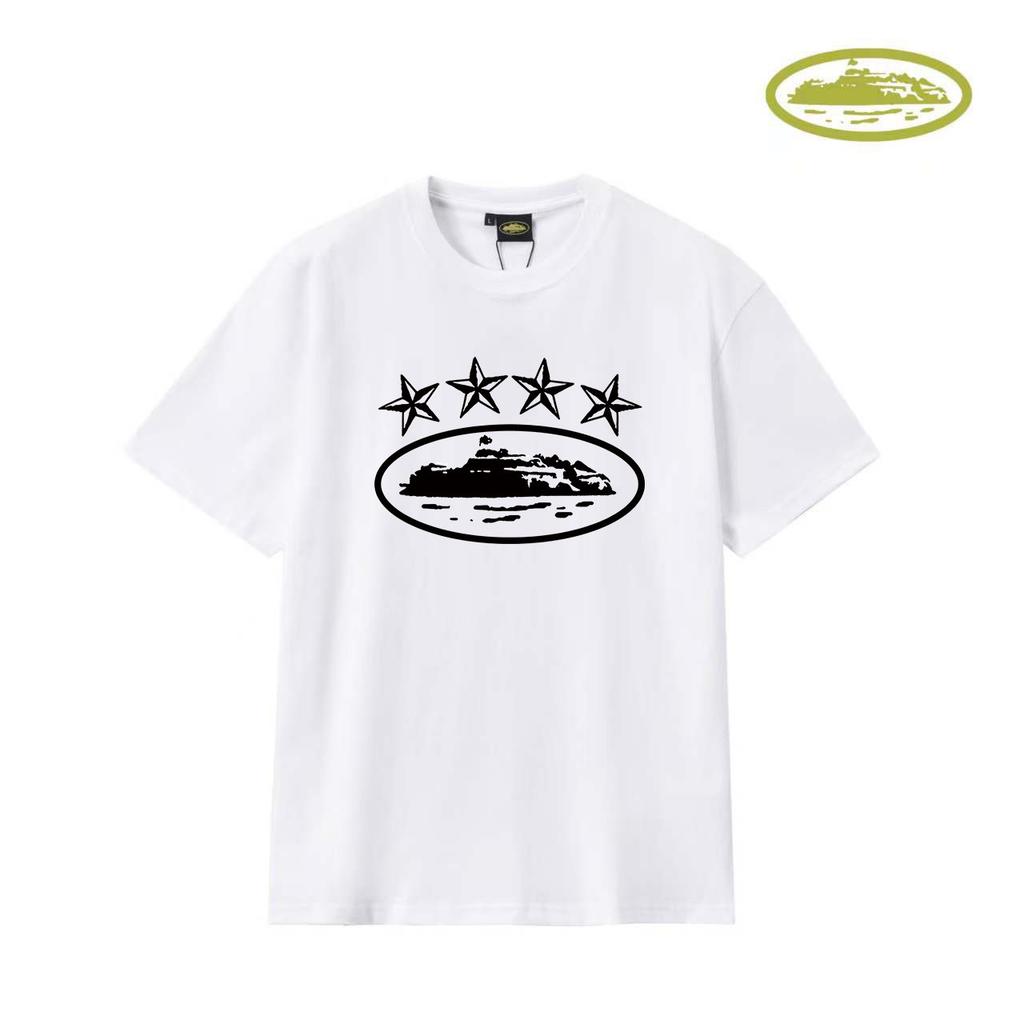 American trendy brand Corteiz Alcatraz cruise ship print loose leisure sports couple short-sleeved T-shirt