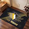 Pittsburgh Penguins Personalized Crystal Velvet Carpet, Customized Name Text Soft Anti‑Slip Rug for Living Room Bedroom