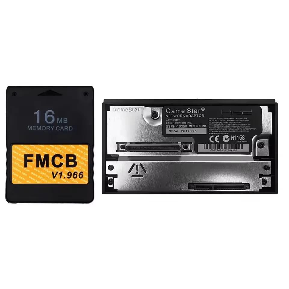 Адаптер сетевой карты с интерфейсом SATA для консоли PS2 Playstation 2 Fat, разъем SATA для HDD, карта памяти FMCB с Free McBoot V1.966