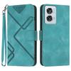 For Motorola Moto G85 5G/Motorola Edge 50 Fusion 5G Wallet Case Line Imprinted PU Leather Phone Cover with Strap