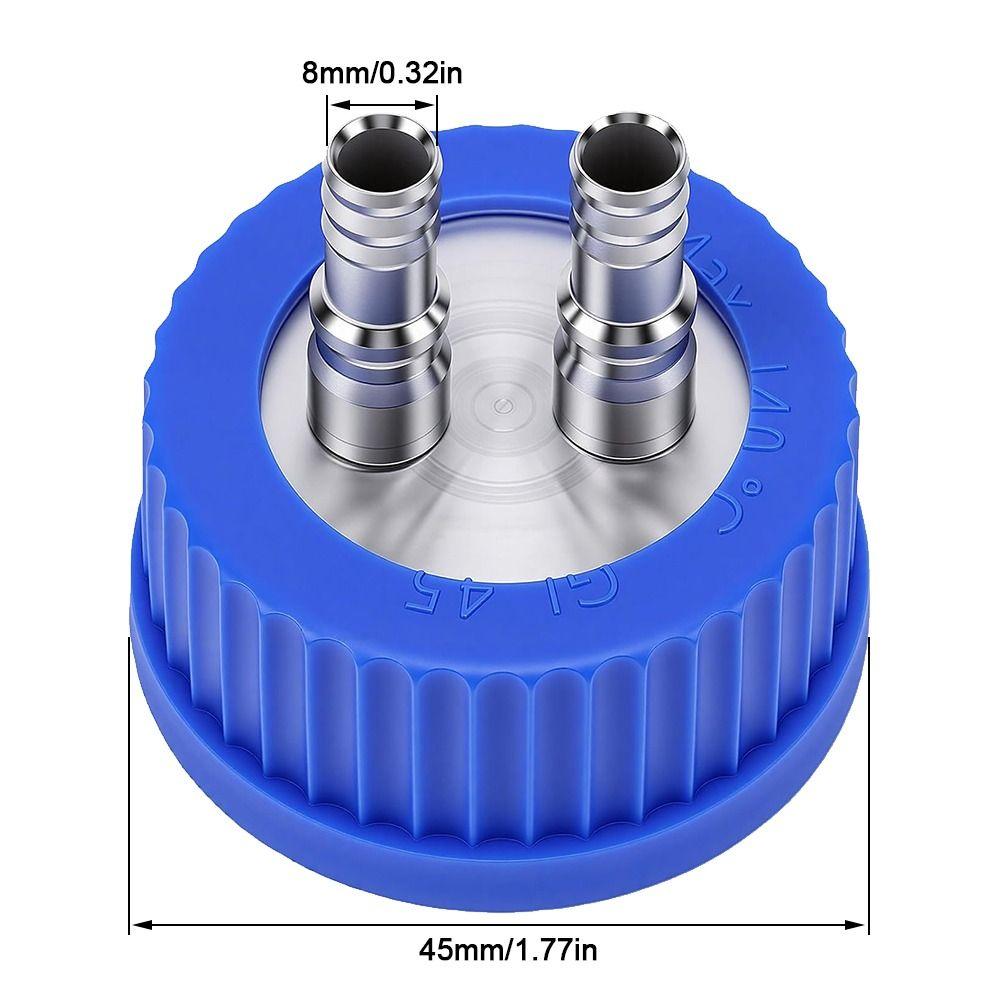 2 Port Design Mobile Phase Filling Cap 8mm Diameter Liquid Filling Cap Laboratory