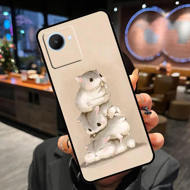 Cute Lovely Pet Hamster Case For Realme 14 Pro Plus 13 12 11 15 GT6 GT7 Pro C55 C51 C35 C53 C61 C65 C67 C63 C71 C75