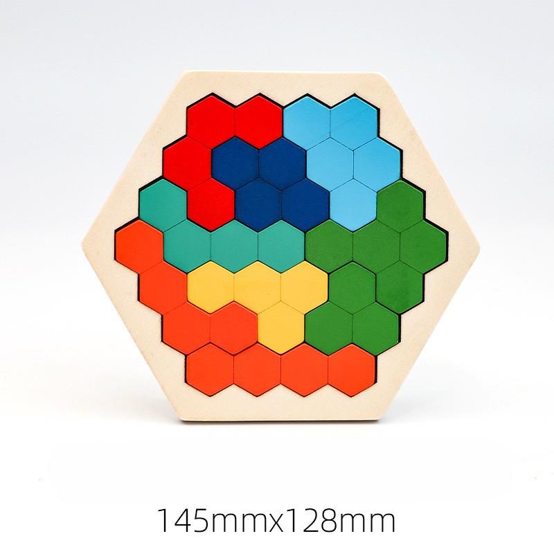 3D Шестиугольные Деревянные Пазлы Обучающие Игрушки Разработанные Для Детей Дети Дошкольники Танграм Плитка Активность Тест для Мозга Монтессори Игрушки