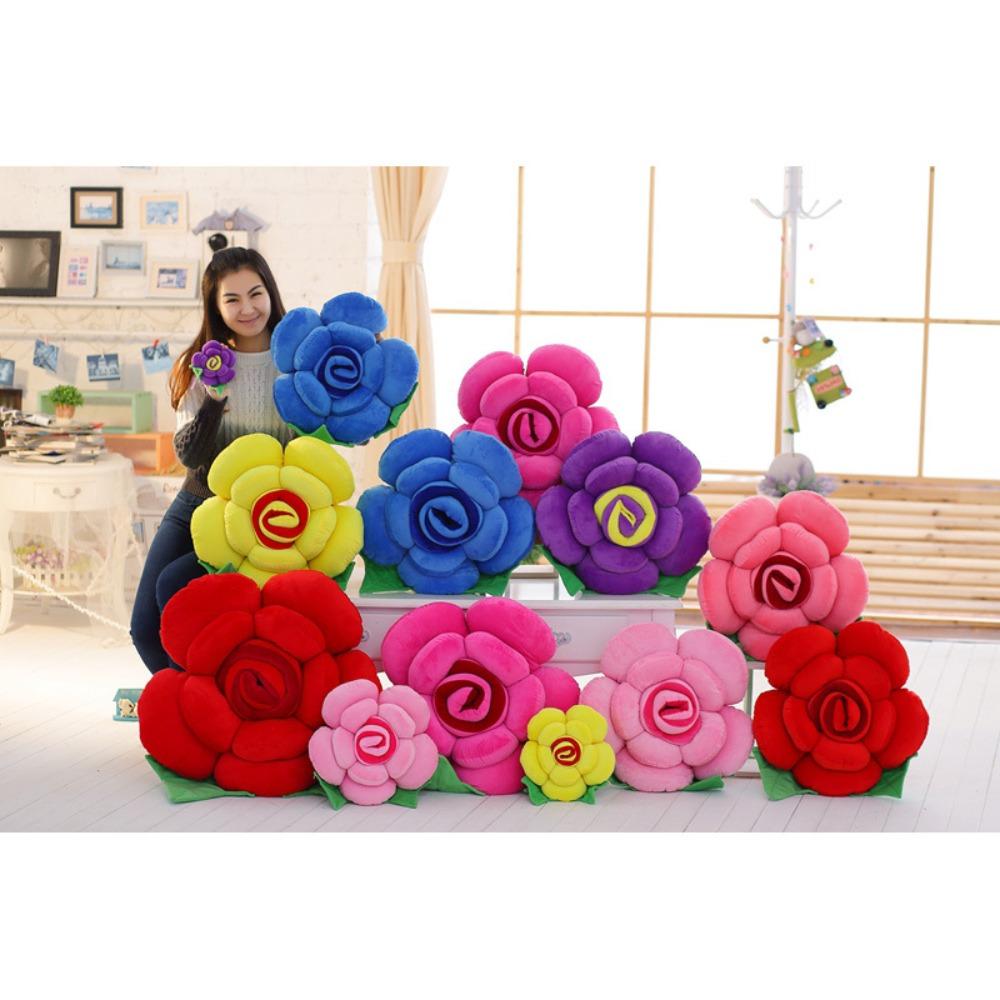 Creative Three-dimensional Rose Throw Pillow Plush Toy Flower Rose Doll Home Decoration Valentine's Day Gift