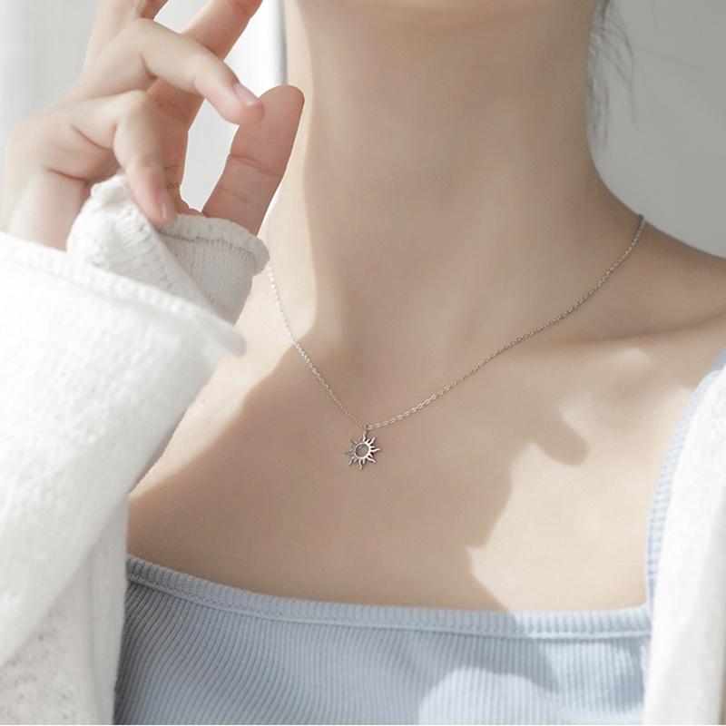 Модное серебряное цветное ожерелье с подвеской в ​​виде солнца, круглая цепочка, женские ювелирные изделия, подарки