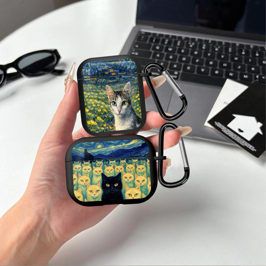 Ван Гог Кот Мода Чехлы для Наушников Чехол Для Airpods 3 Pro3 4 2 Pro 1 Pro2