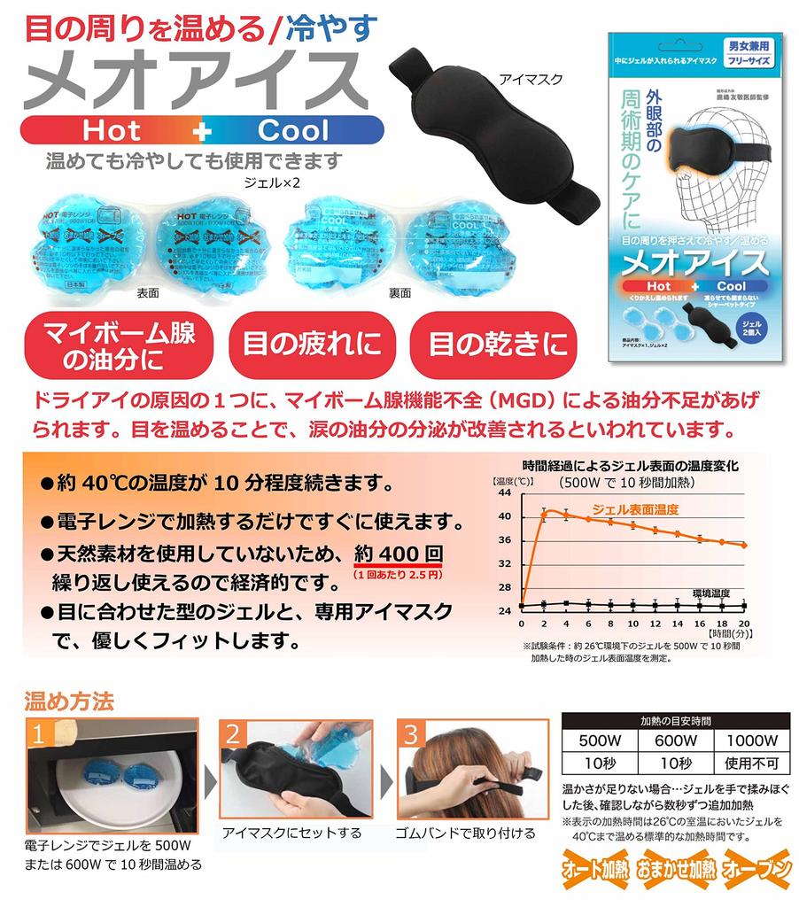 Meigan Nagoya Megane Eye Hot Meo Ice Ice Набор из 2 гелевых масок, & Холодный, (Горячие и Упаковки) 8885-01