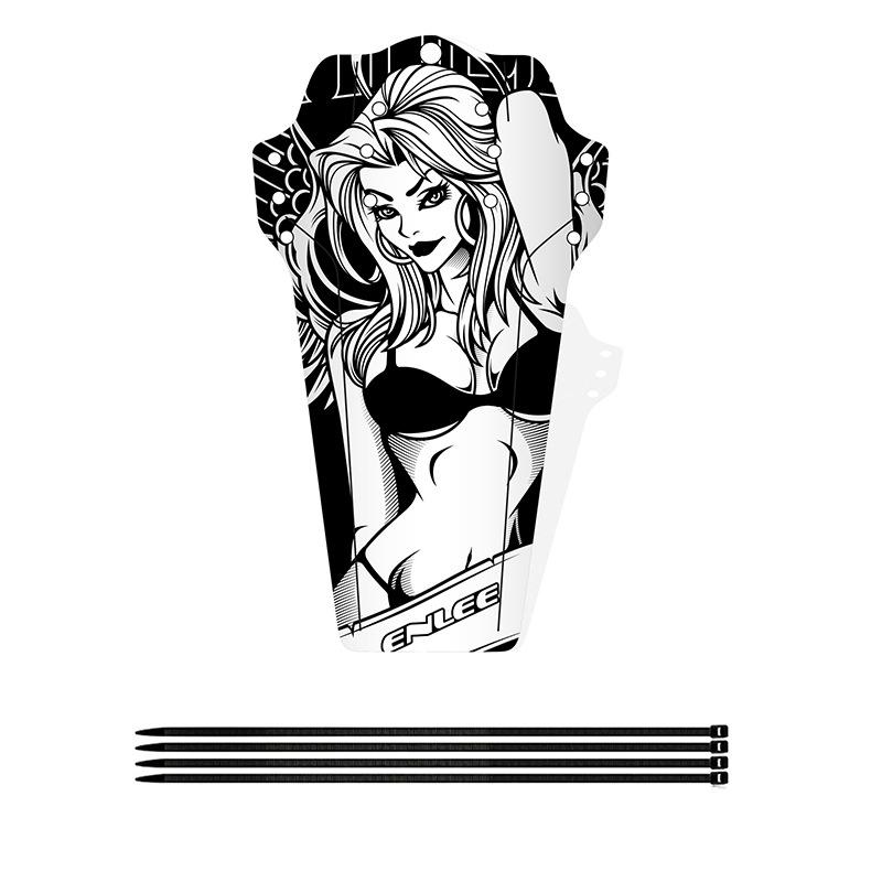 ENLEE Mountain Bike Fender, Carbon Fiber Grain Color DH Downhill Mountain Bike Saddle Universal Mud Removal Tile