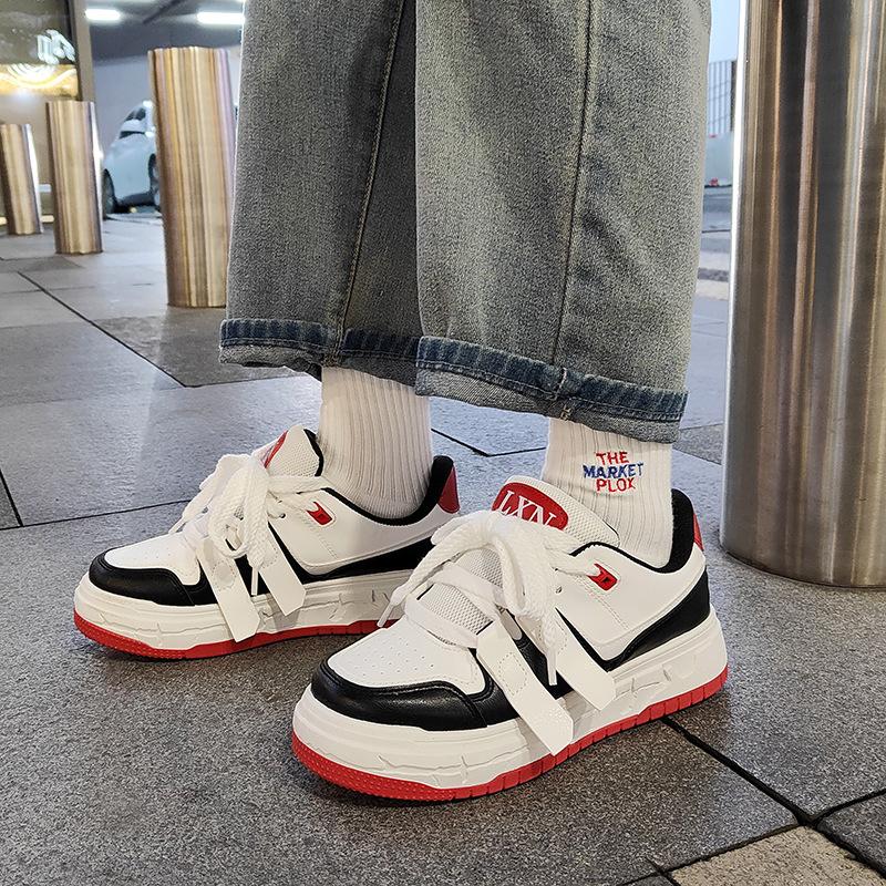 Мода 2024 Новые Весенние Маленькие Белые Туфли Мужские Повседневные Спортивные Туфли Толстая Подошва Универсальные Студенческие