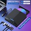 Внешний DVD CD RW привод 7-в-1 USB 3.0 Type C, лотковый, DVD-записывающее устройство, чтение, воспроизведение, подходит для ноутбуков и настольных компьютеров