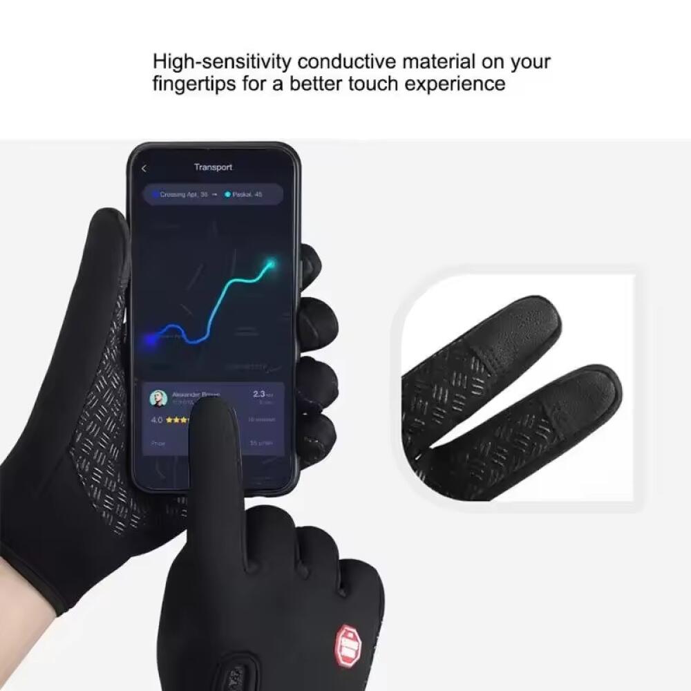 Ski Gloves Grab Velvet Touch Screen Gloves Autumn and Winter Warm Plus  Cold Proof Waterproof Outdoor Riding Model