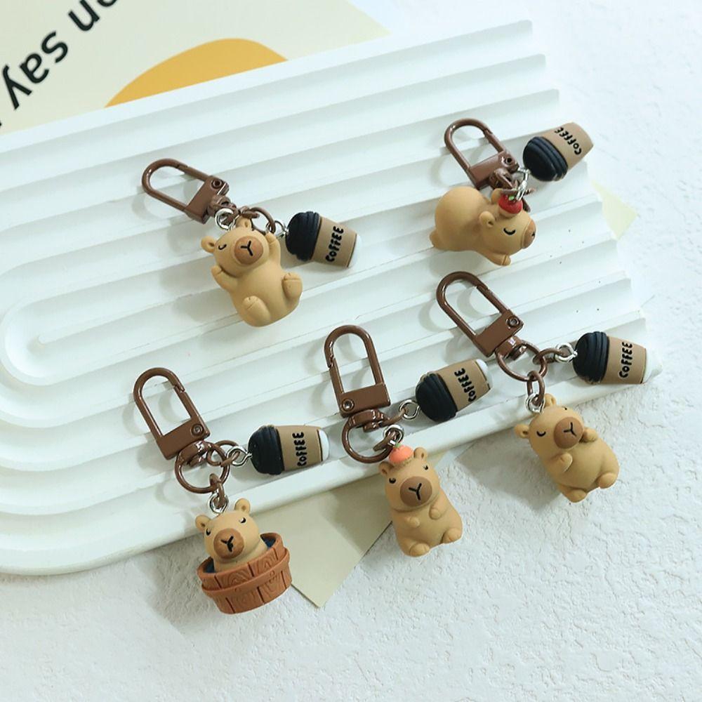 Cute Capybara Keychain Kawaii Car Key Ring New Bag Accessories Pendant