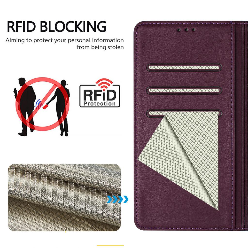 For Xiaomi 15T Pro Case Imprinted Honeycomb RFID Blocking Leather Phone Cover with Strap