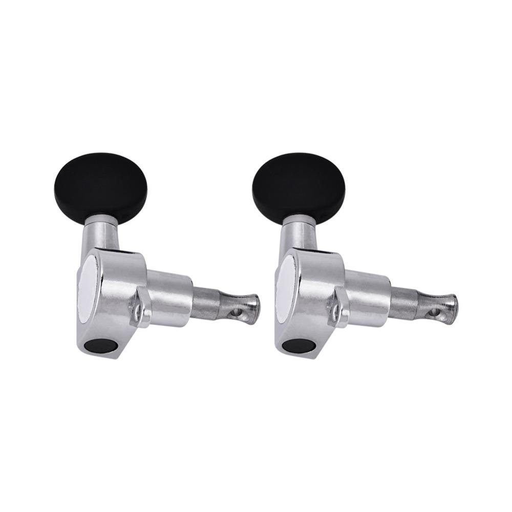 Silver Black Color Ukulele Machine Heads 2L2R Configuration Locking Tuners Set For Ukulele