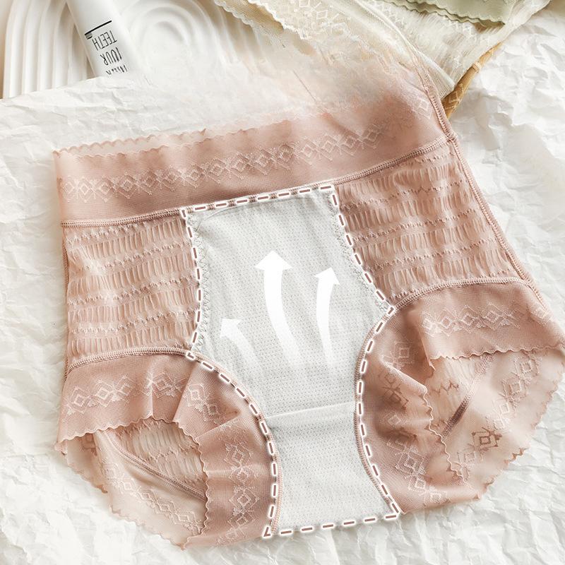 Кружевные бесшовные трусы средней талии компрессионное нижнее белье лето 7A антибактериальные трусики-треугольники из шелка тутового дерева для девочек