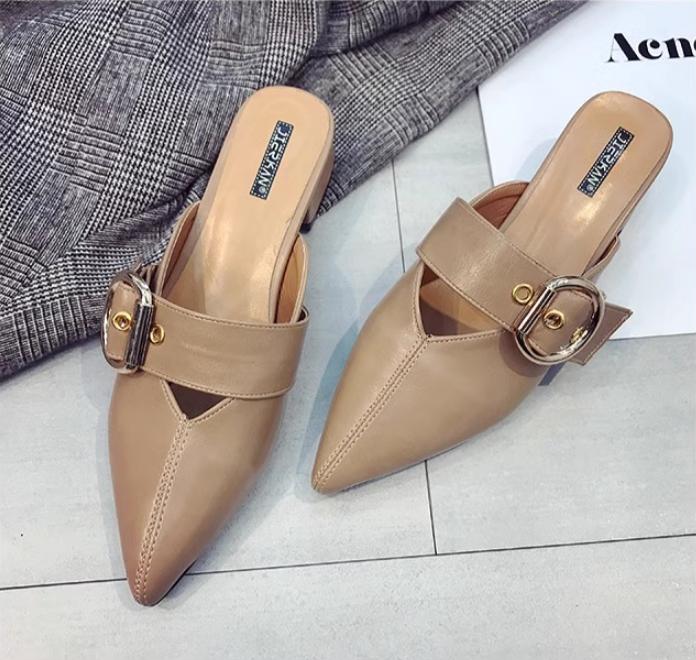 2024 новые остроносые универсальные туфли на низком каблуке, которые можно носить с тапочками и полутапочками для женщин Туфли на высоком каблуке туфли-лодочки