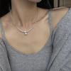 2025 Popular Temperament Light Luxury Niche Fashion Collarbone Chain Broken Silver Shijia Pearl Necklace Women