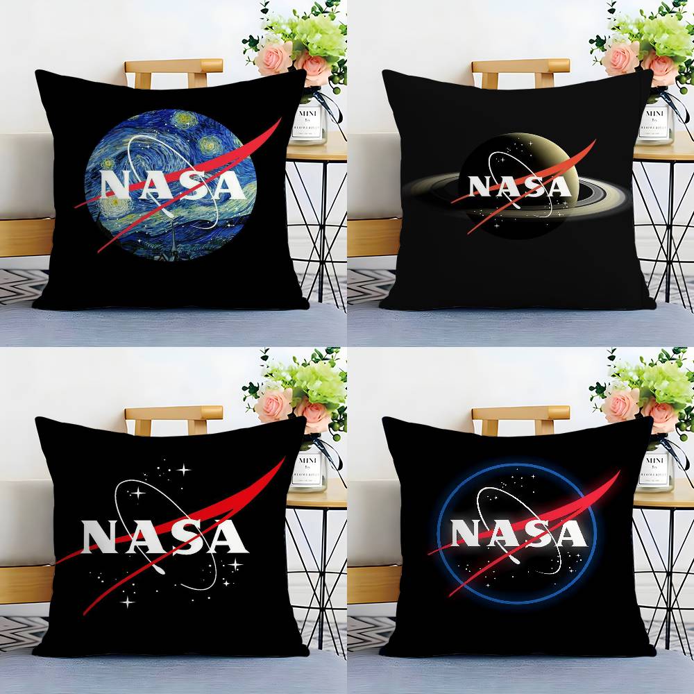 N-Nasa Space Pillow Case Plush Fabric Soft Double Sided Print Sofa Cushion Cover Throw Pillow Covers