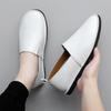 Fashion Summer Genuine Leather Bean Shoes New Soft Soled Non-slip Mens Casual Shoes High End Lightweight Comfortable Minimalist Loafers