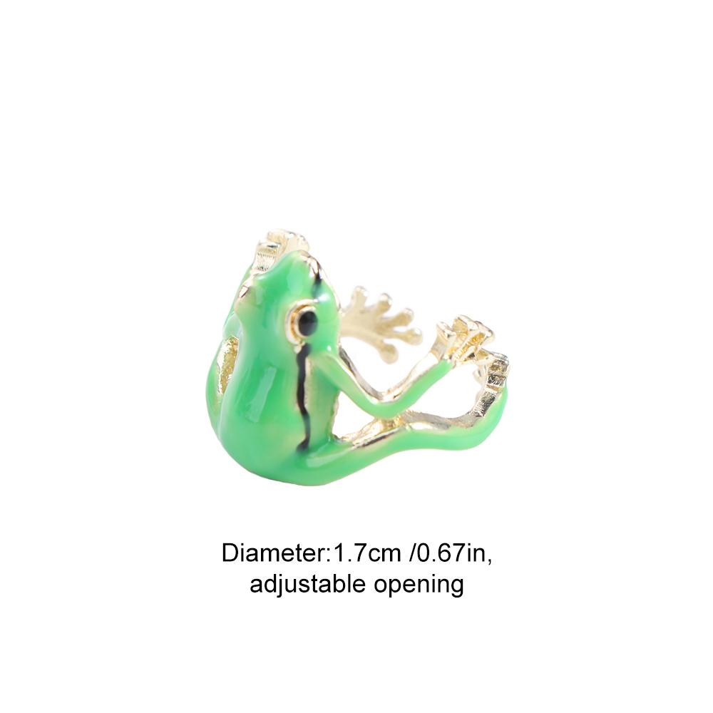 Enamel Green Frog Ring Weird Finger Ring Fashion Creative Frog Ring Girls
