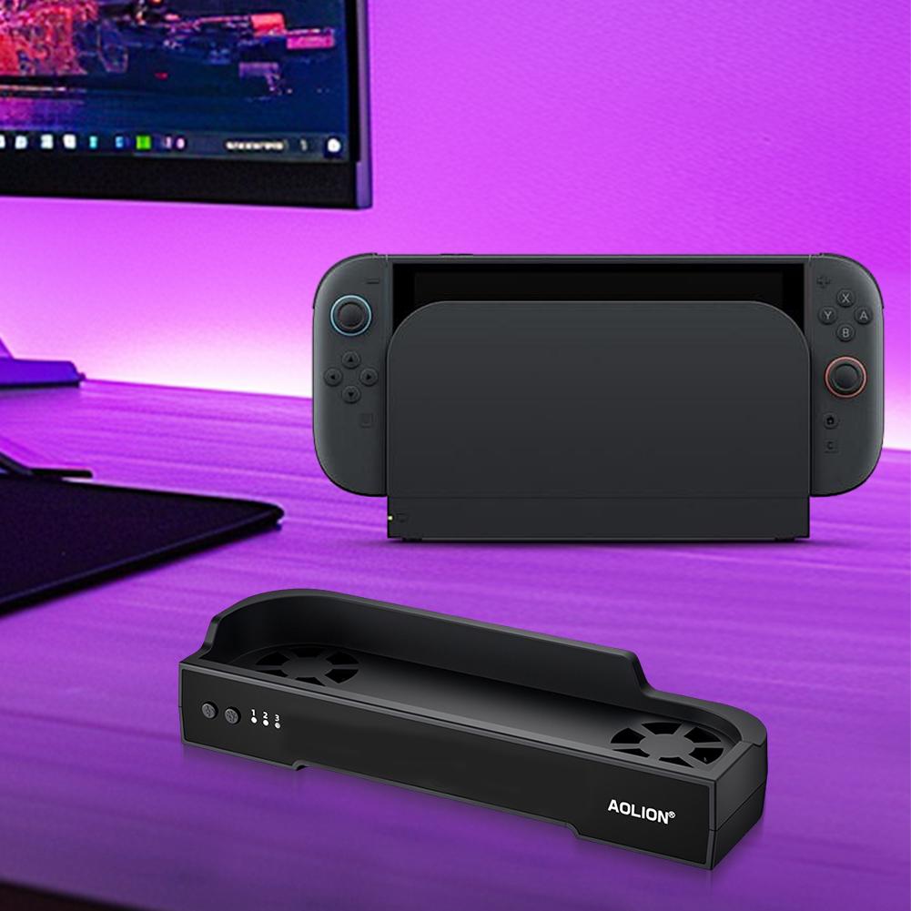 Для Nintendo Switch 2 База Консоли Радиатор NS2 Портативный ХАБ Док-станция С Настенным Креплением NGC RGB Подсветка Поддержка Радиатора