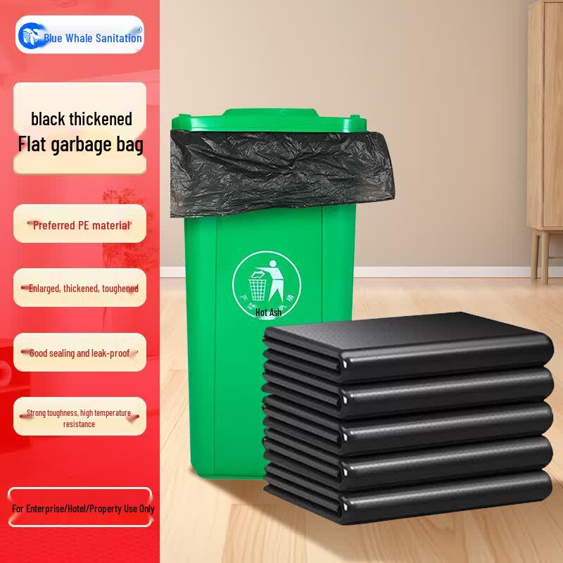 Blue Whale Heavy-Duty Black Commercial Garbage Bags