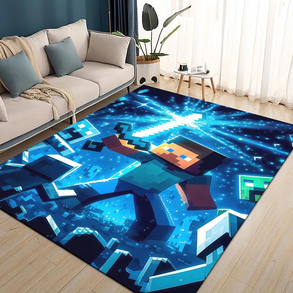 3D Мой Мир Строительная Игра Мультяшный Ковер Коврик для Гостиной Спальни Дома Украшение Дивана, Детский Игровой Нескользящий Напольный Коврик