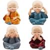 4Pcs Car Home Room Decoration Cute Cartoon Miniature Monks Micro Landscape