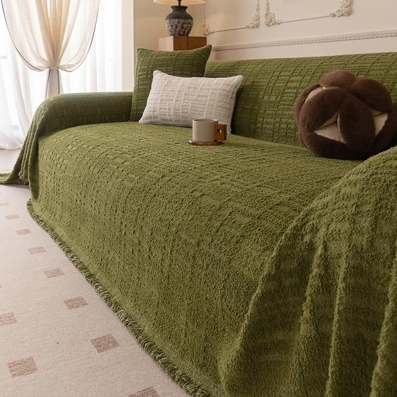 1Pc Sofa Cover Thickened Autumn And Winter Solid Color Non-Slip Wear-Resistant Warm And Dustproof Seat Cushion Home Textile