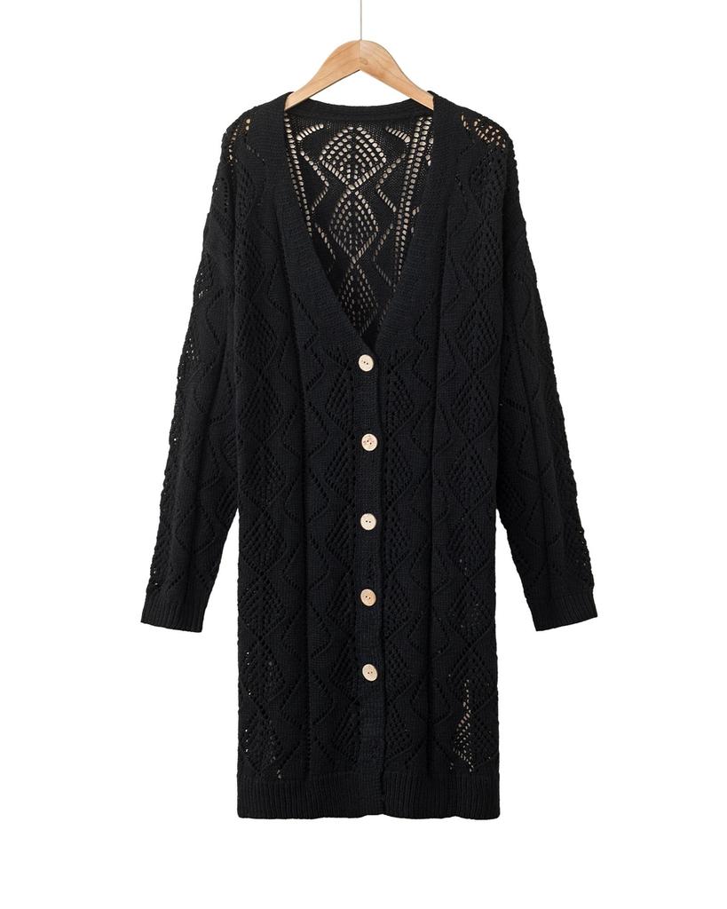 Azura Exchange Кардиган с ажурной вязкой