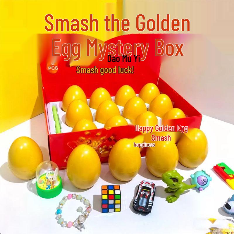 12-Piece Children's Golden Egg Surprise Blind Box Educational Toy Set