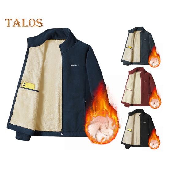 Мужская куртка с воротником-стойкой, длинным рукавом, утолщенной бархатной подкладкой, теплое зимнее пальто с карманами, застежка-молния, хлопковая куртка