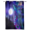 Волк Красочные джунгли Луна Оконная занавеска Спальня Гостиная Оконные шторы Кухонное украшение Жалюзи Занавеска