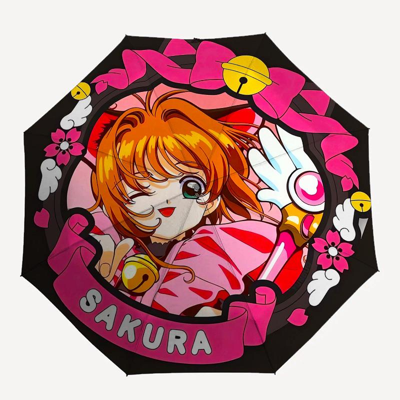 1pc Cardcaptor Sakura Badge Umbrella with Plastic Handle,Suitable for All Seasons Home Travel Outdoor UmbrellaM1086