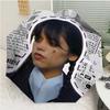 Wednesday Addams Print Automatic Umbrella, 8 Rib Iron Frame, Plastic Handle, Suitable for Outdoor Travel &Daily , Ideal Gift