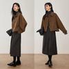 VICTORIA&VERA Women's Retro Short Double-Faced Wool Coat V9017D08