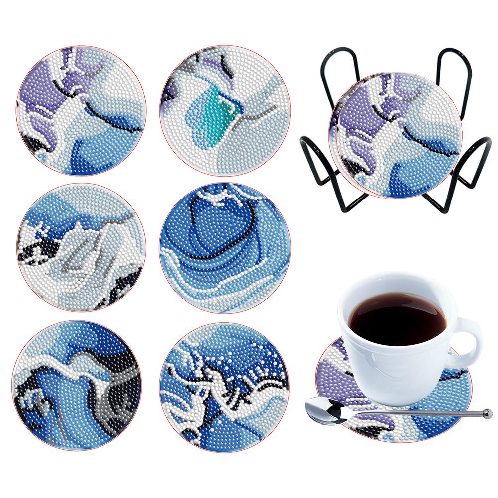 6 шт. Алмазная мозаика Подставки Свежая зелень Алмазная живопись Наборы подставок Мандала Деревянные для взрослых Детей Начинающих Подарочные принадлежности