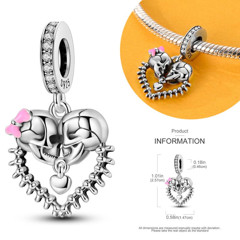 Copper Charms Luminous Pumpkin Skull Beads For Dangle Diy Gift Halloween Series Charms