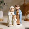 Holy Family Resin Figurines Christmas Nativity Scene Figurine, Cartoon Manger Baby Jesus Craft Gentle Healing Atmosphere Decor for Home, Creative