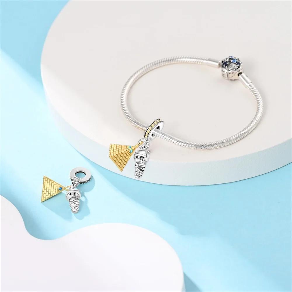 Медь Пустынная Пирамида Верблюд Слон Шарм-бусина Подходит для браслета Оригинальный шарм для женщин Изготовление ювелирных изделий своими руками