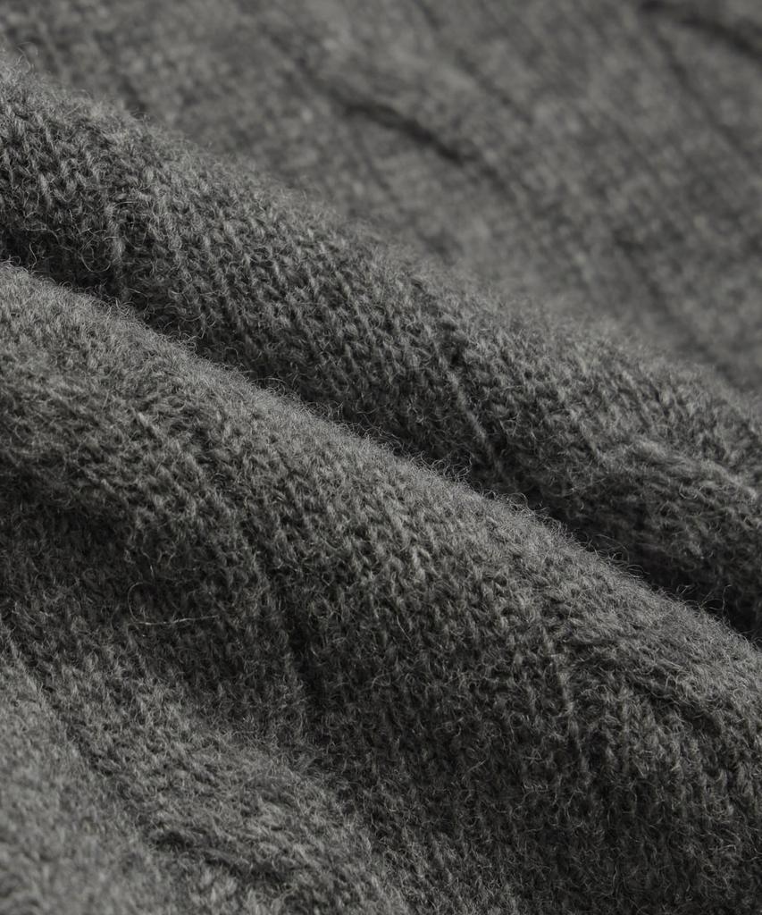 Шерстяной свитер с косами BROOKS BROTHERS (серый) (Bbwrmbf401)