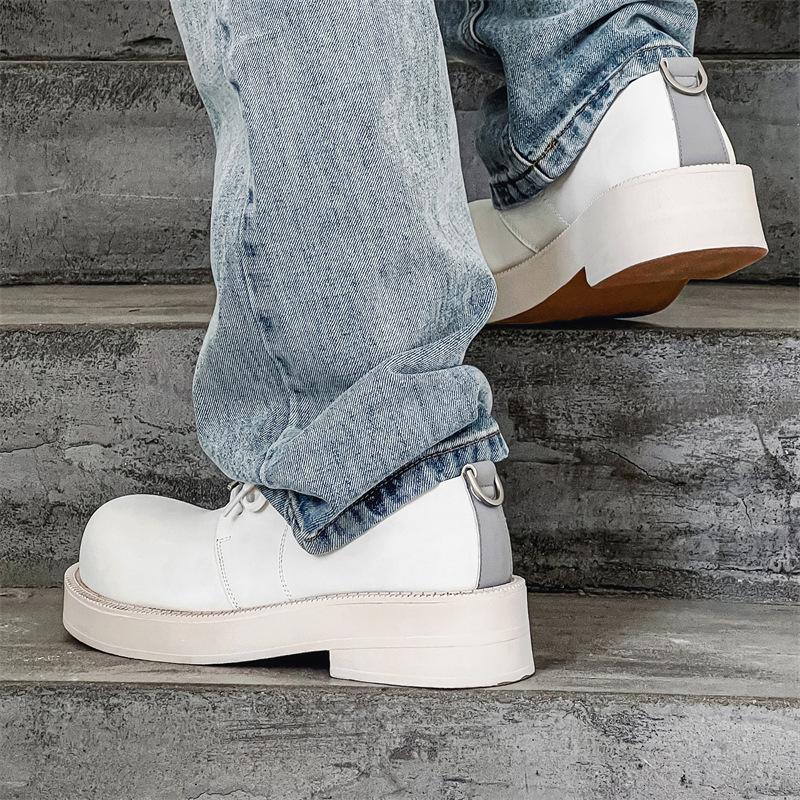 2024 новые туфли Дерби мужские на толстой подошве с круглым носком, повседневные кожаные туфли мужские туфли для инструментов 24225-J