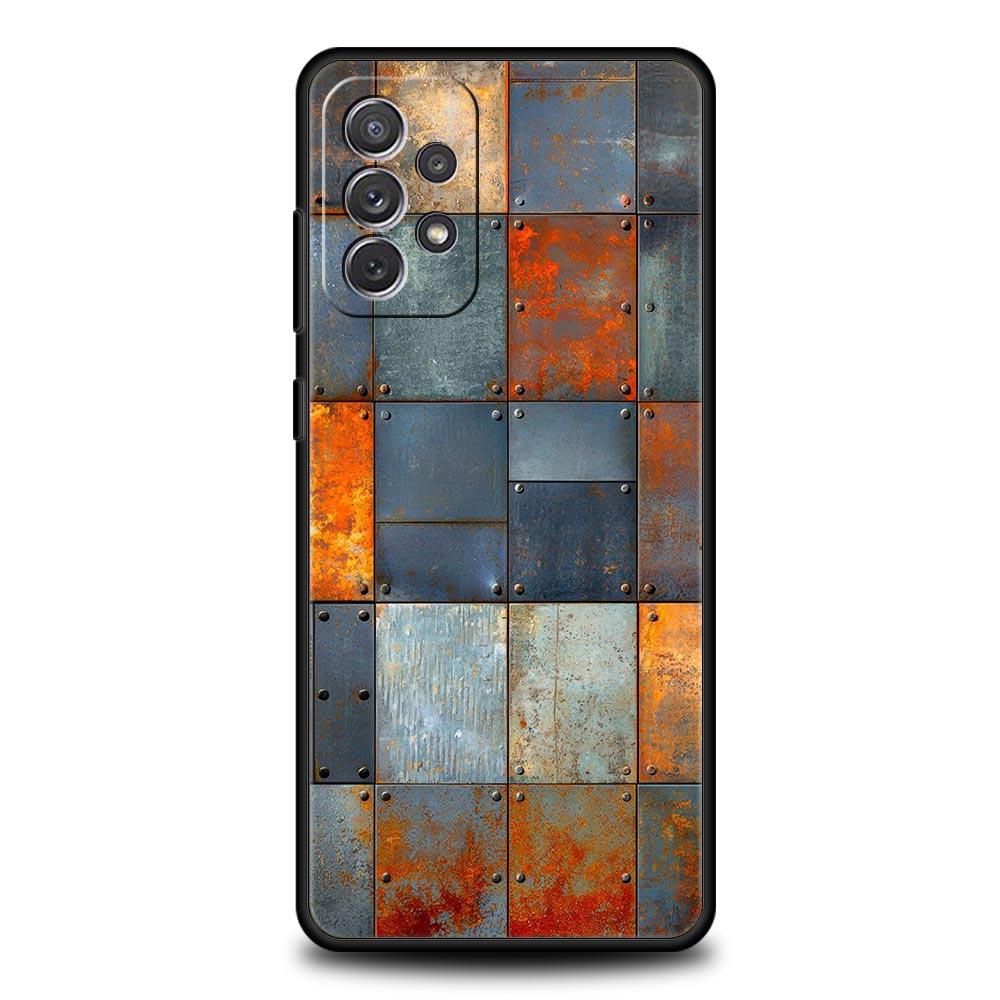 Vintage Industrial Style Rusty Phone Case for Samsung Galaxy A55 A35 A17 A07 A15 A13 A25 A72 A73 A32 A52 A52S A41 5G Soft TPU