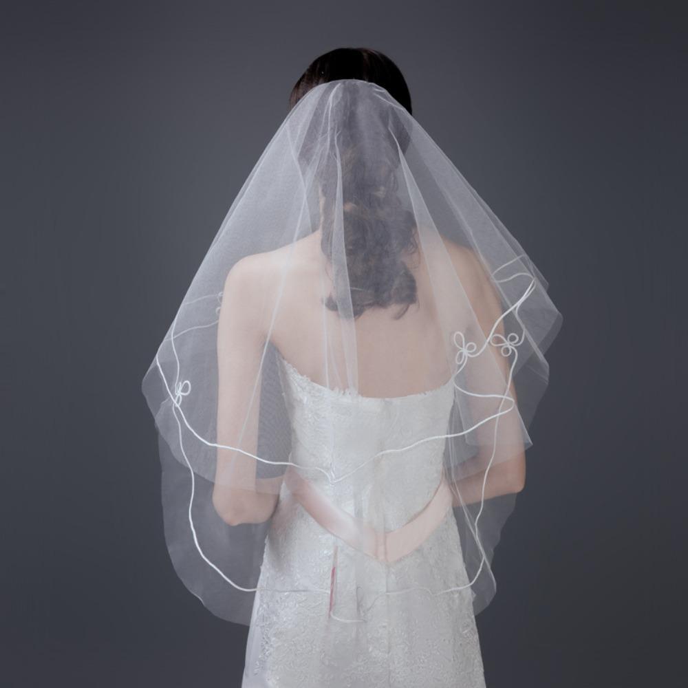 One Layer Lace Wedding Headdress Wedding Gauze Bride Accessories Bridal Veil Bride's Head Gauze