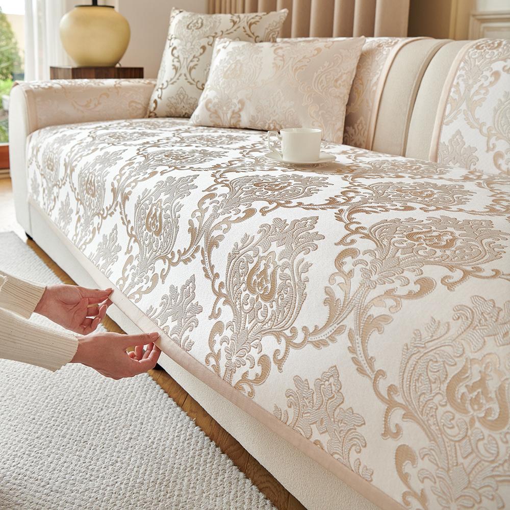 High Precision Jacquard Sofa Cover Towel Luxury Universal Non-slip Sofa Mat Pad Modern Washable Couch Slipcovers Living Room