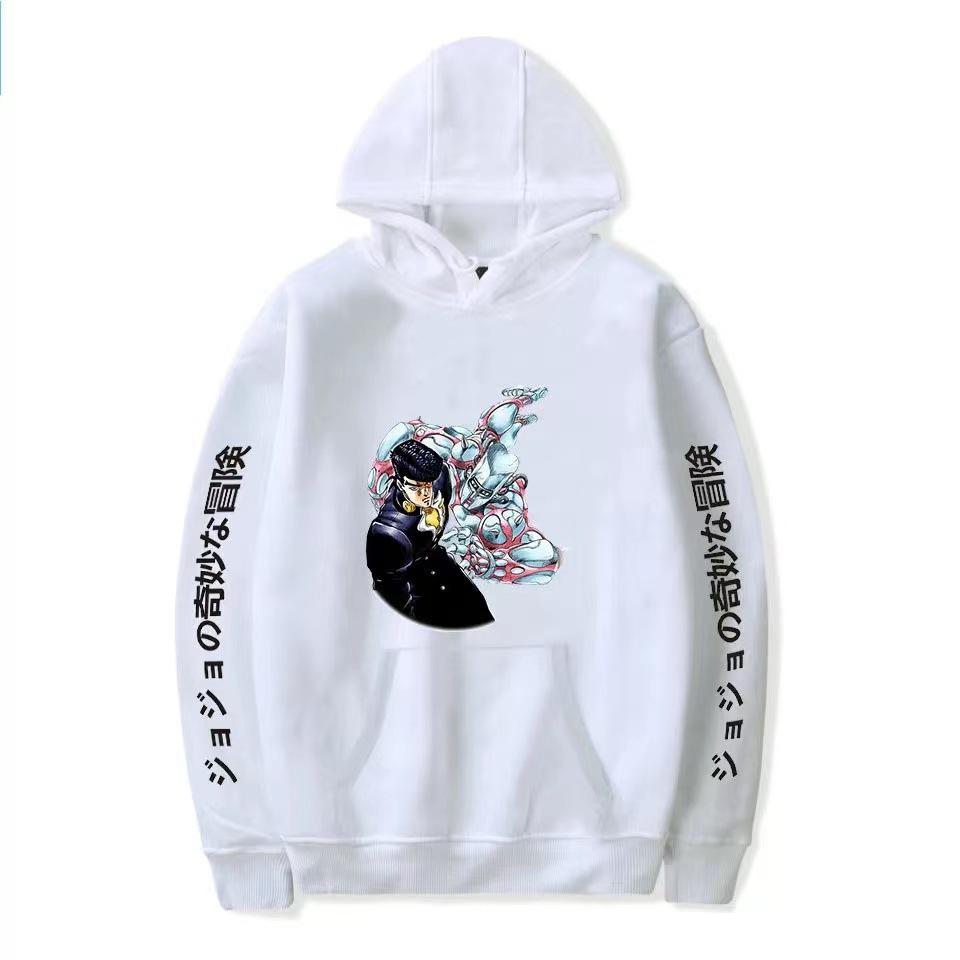 Jojo'S Wonderful Adventure Print Perimeter Loose Spring And Autumn Hooded Sweater